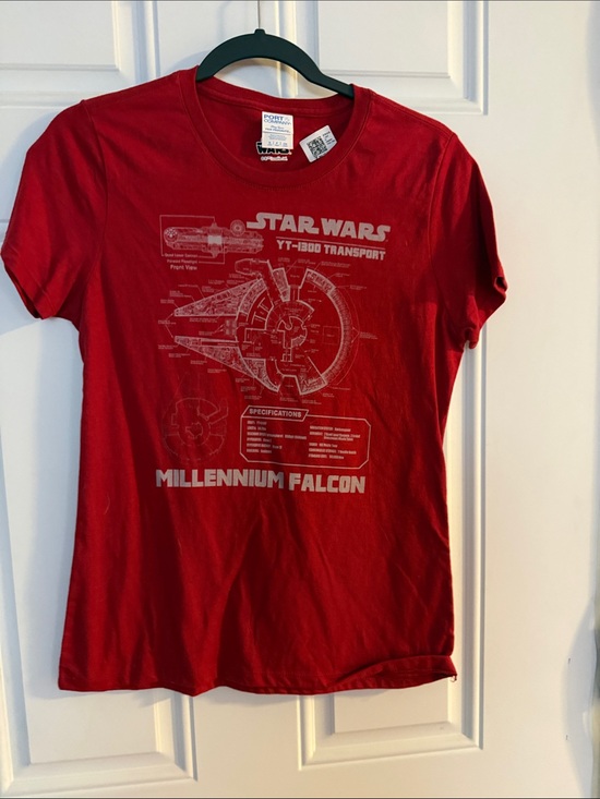 Star Wars Tops - Star Wars Red Millennium Falcon Womens Graphic Tee